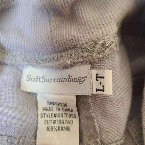 Soft Surroundings Womens LG/TALL Gray Wide Leg Elastic Waist Pull On Cargo Pants - Picture 10 of 12